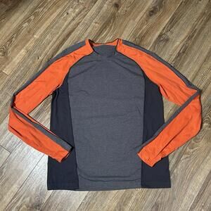 Lululemon Men's Long Sleeve Pullover Heathered Black Light Flare Grey Size L